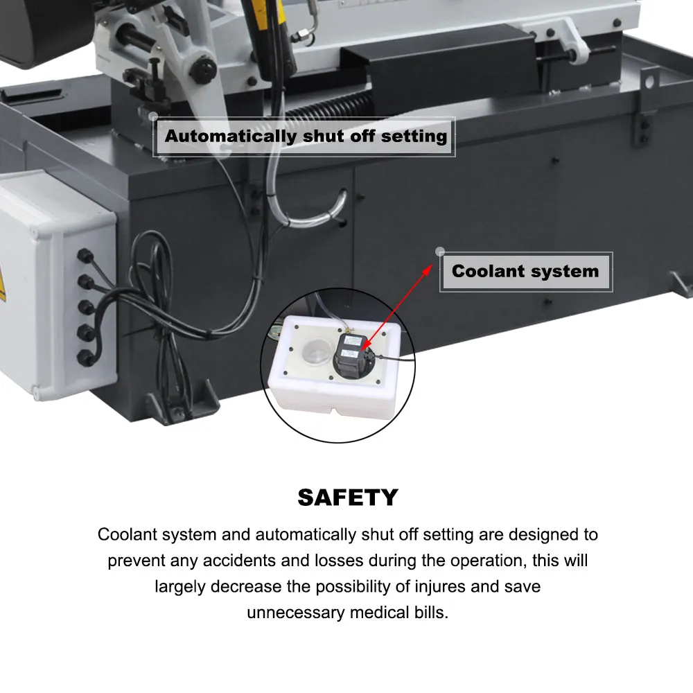 KAKA Industrial BS-1018B, 10" horizontal bandsaw 220V-60HZ-1PH Metal Cutting Band Saw, Solid Design Metal Bandsaw, Horizontal Bandsaw, High Precision Metal Band Saw, Space Saver Band Saw