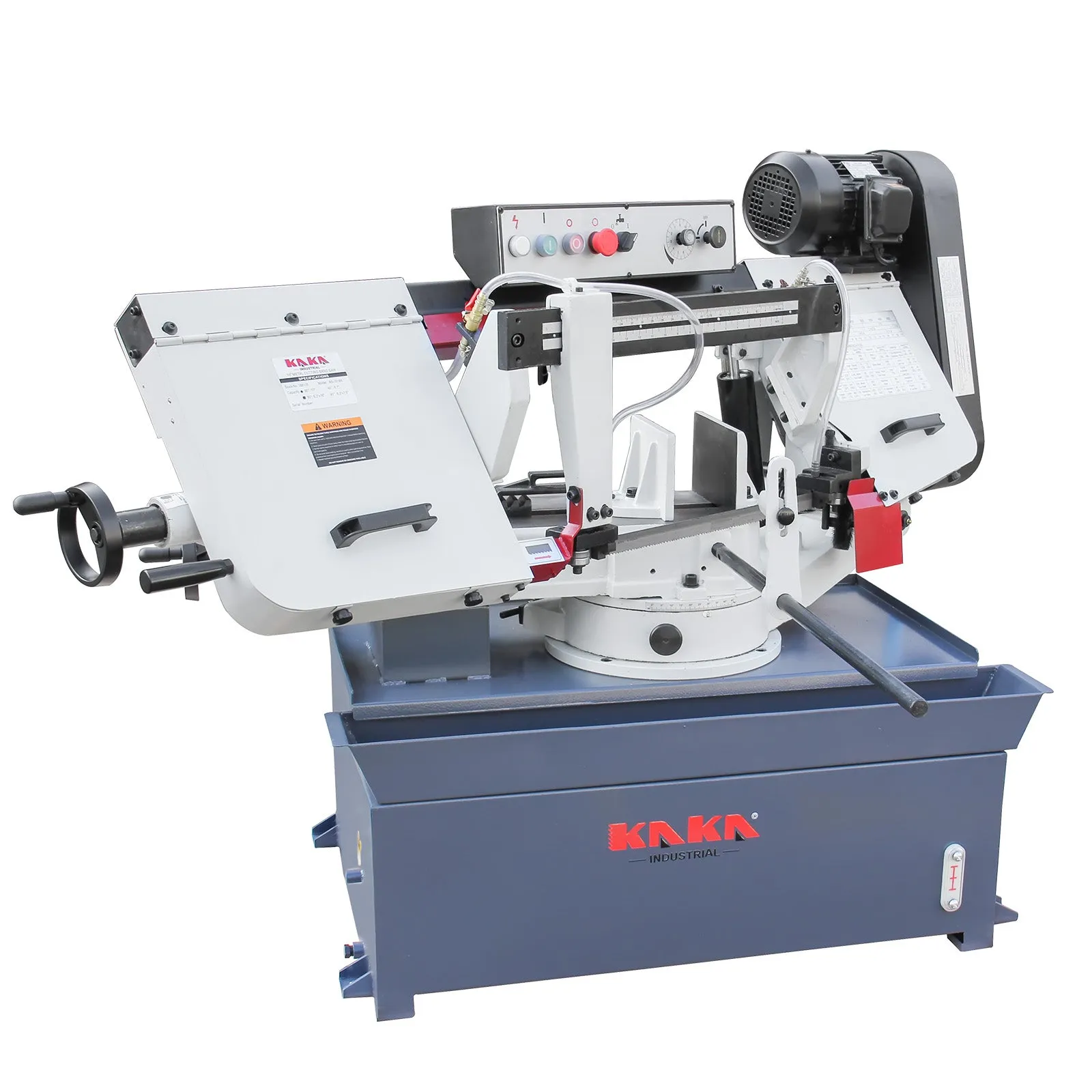 Kaka Industrial BS-1018R 10 inch horizontal bandsaw, Metal Cutting Band Saw, the bow can be swiveled between 45° and 90°Solid Design, Solid Design, Horizontal High Precision Vice Metal Band Saw220V-60Hz-1PH