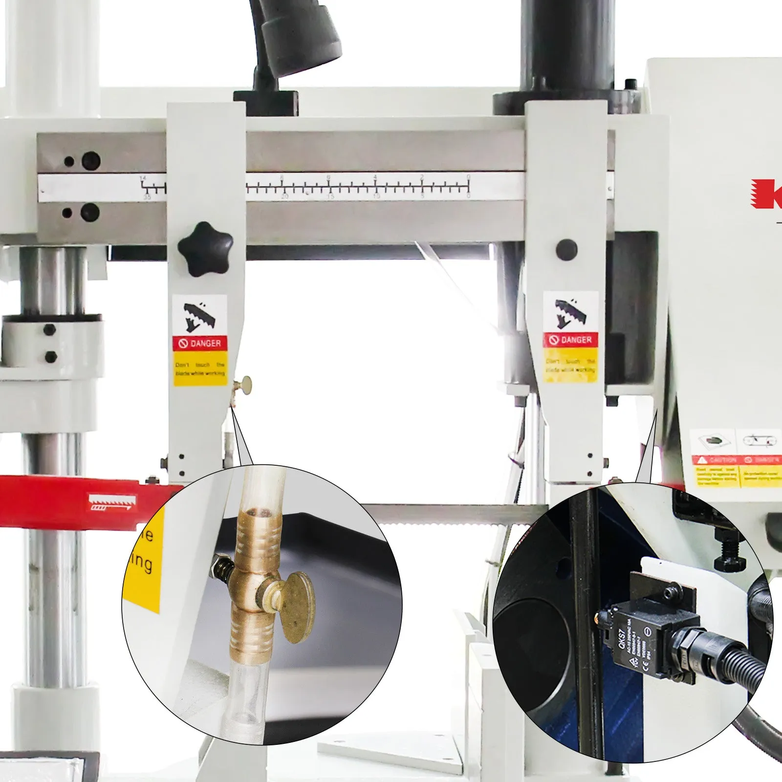 KAKA Industrial TBK-11A Double Column Swivel Head Band Saw, Hydraulic downfeed control with variable Cutting speed, Max cutting capacity 11 inch with 230V 3PH