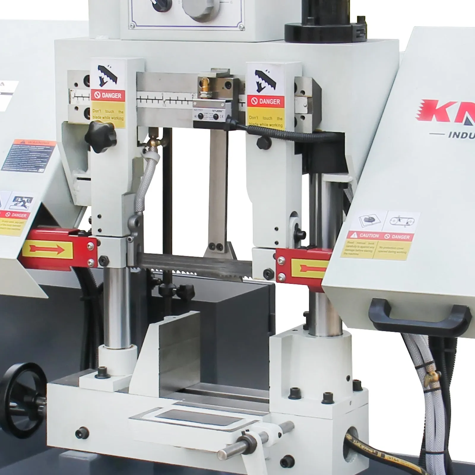KaKa Industrial TGK-08 Double column horizontal band saw,7.87”x7.87” cutting capacity ,vertical lifting ,Metal Bandsaw with working light, high & low blade speed, Runs on 230v-60HZ-3PH
