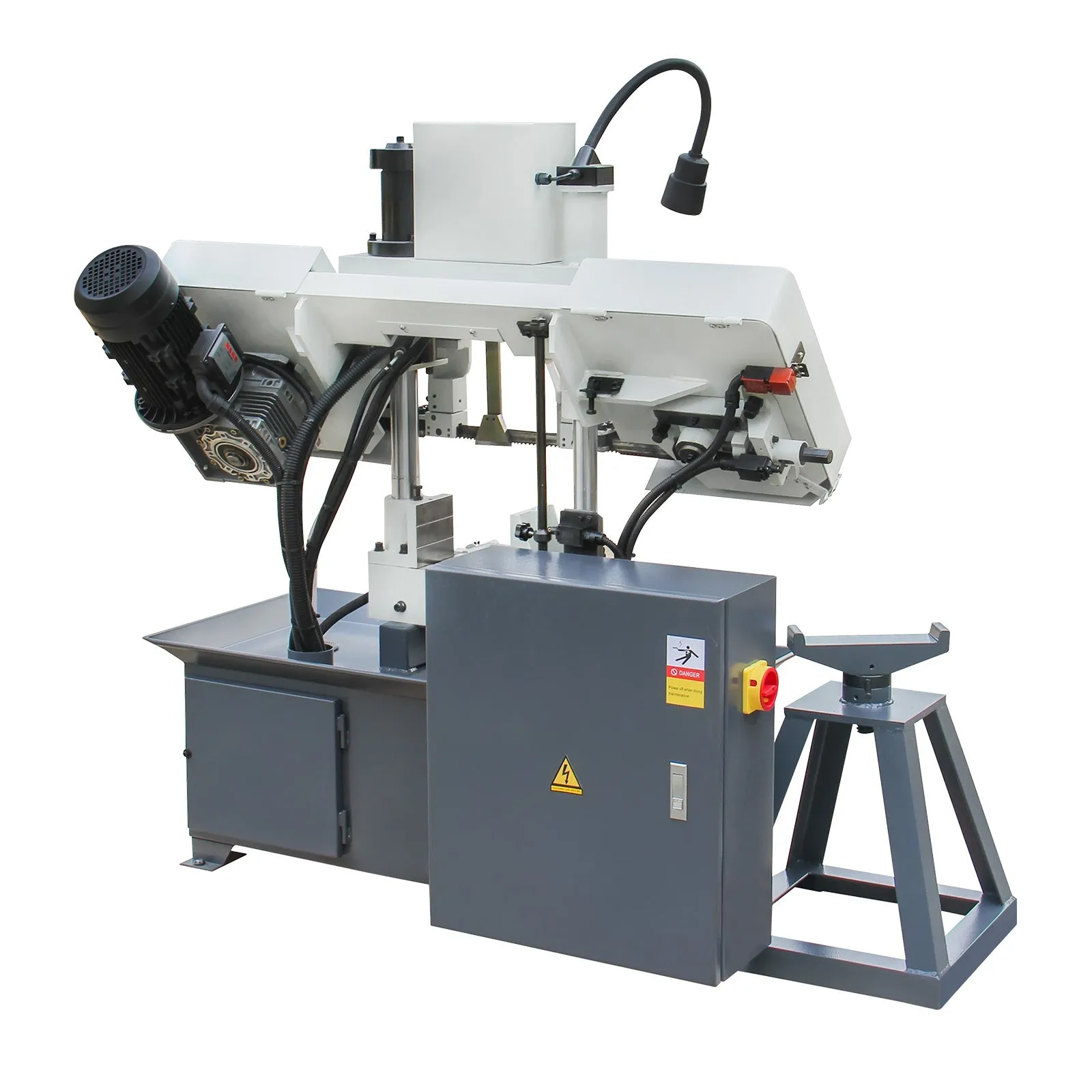 KaKa Industrial TGK-08 Double column horizontal band saw,7.87”x7.87” cutting capacity ,vertical lifting ,Metal Bandsaw with working light, high & low blade speed, Runs on 230v-60HZ-3PH