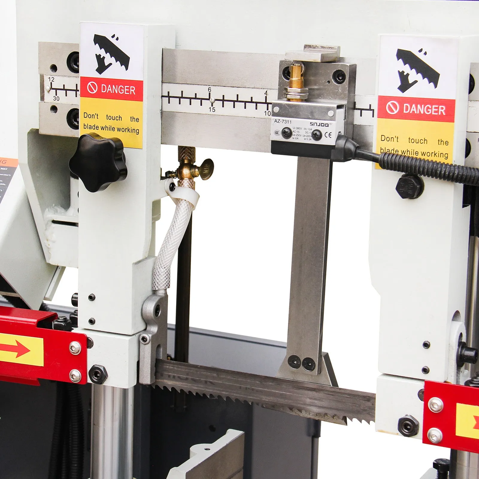 KaKa Industrial TGK-08 Double column horizontal band saw,7.87”x7.87” cutting capacity ,vertical lifting ,Metal Bandsaw with working light, high & low blade speed, Runs on 230v-60HZ-3PH