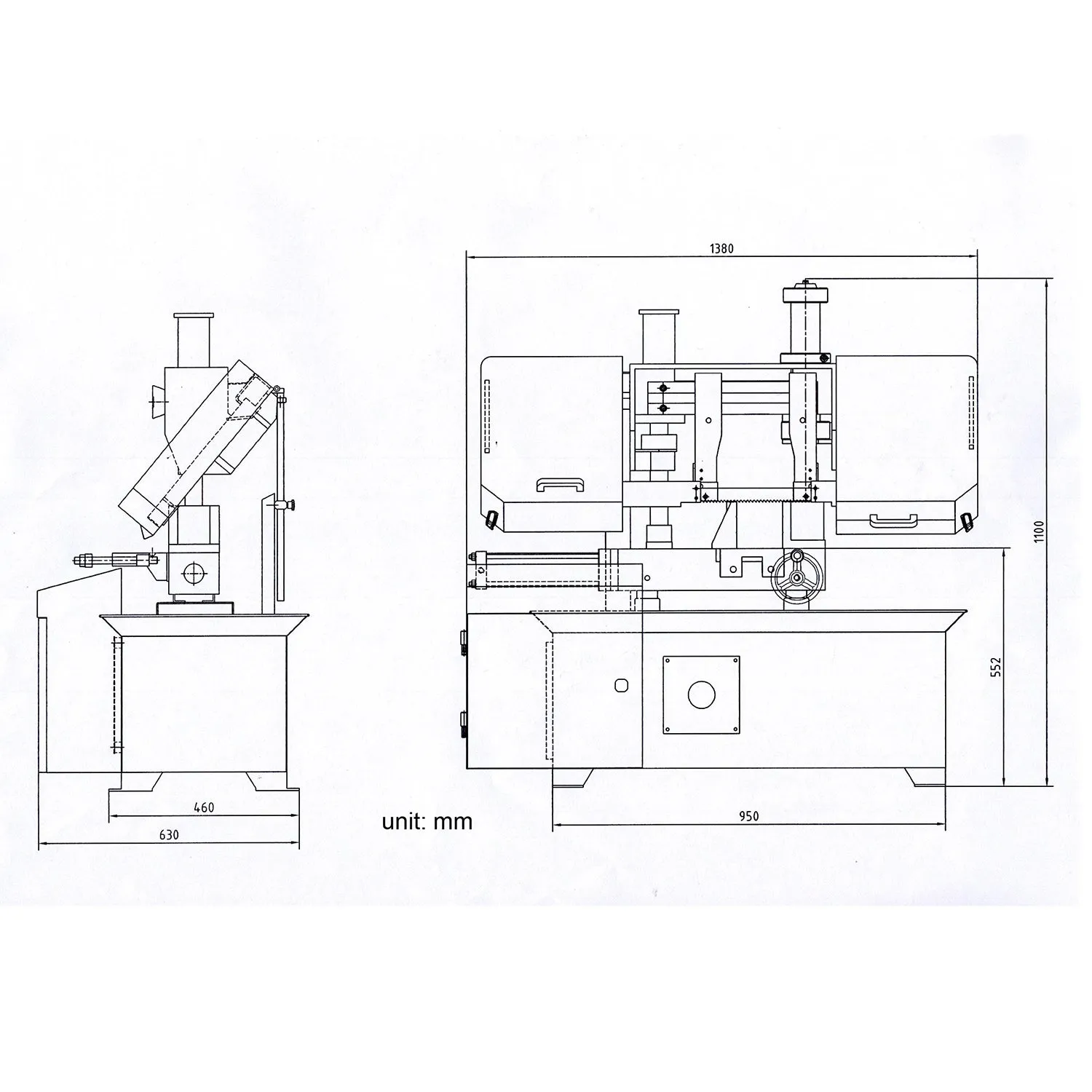 KaKa Industrial TGK-08 Double column horizontal band saw,7.87”x7.87” cutting capacity ,vertical lifting ,Metal Bandsaw with working light, high & low blade speed, Runs on 230v-60HZ-3PH