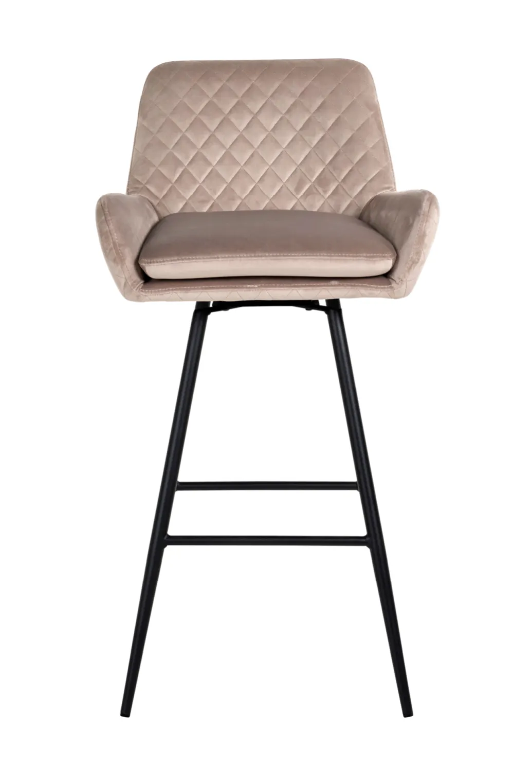 Khaki Velvet Rotatable Bar Stool | OROA Linsey