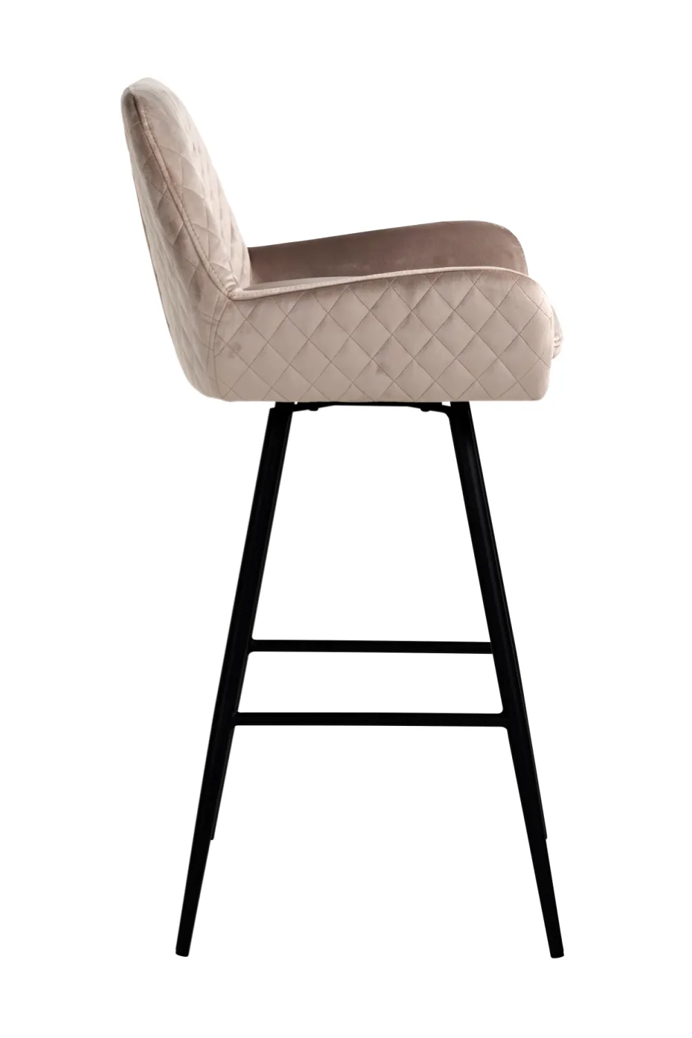 Khaki Velvet Rotatable Bar Stool | OROA Linsey