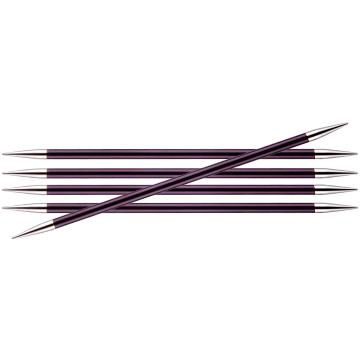 KnitPro Zing Double Pointed Needles - US 10 (6.0mm) - 6" Purple Velvet