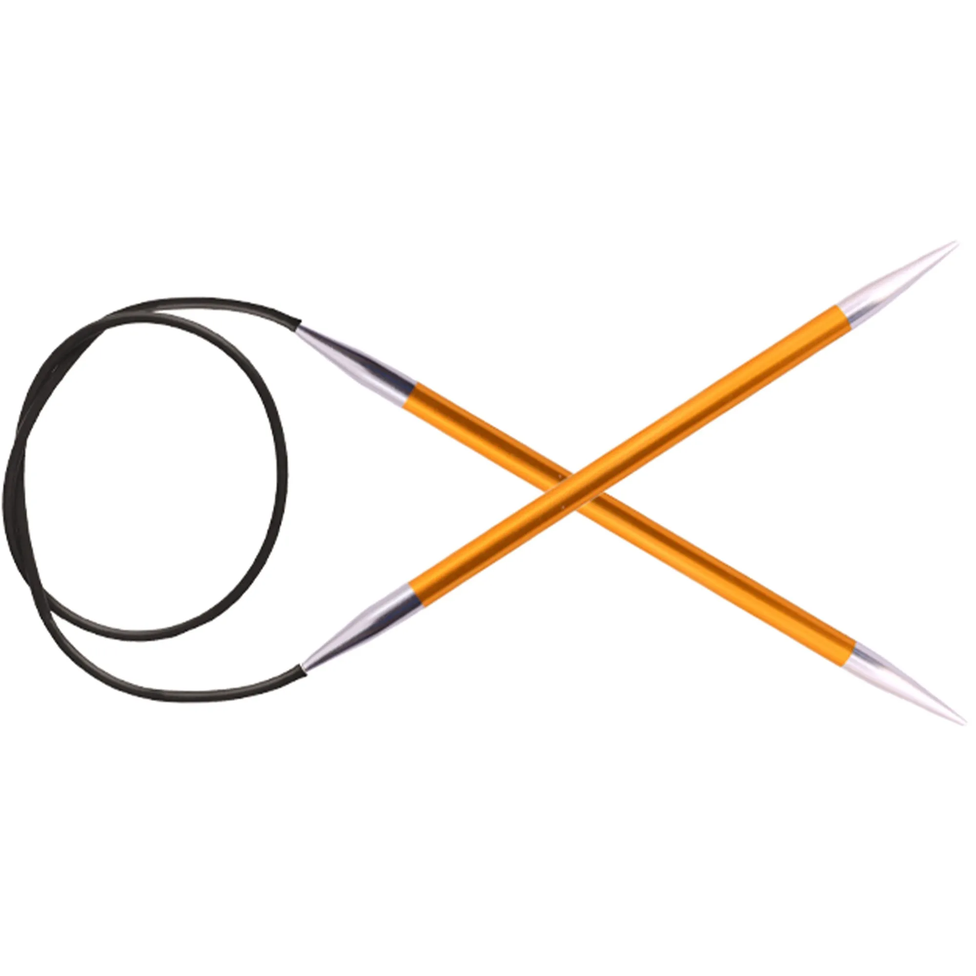 KnitPro Zing Fixed Circular Needles - US 1 (2.25mm) - 24" Amber