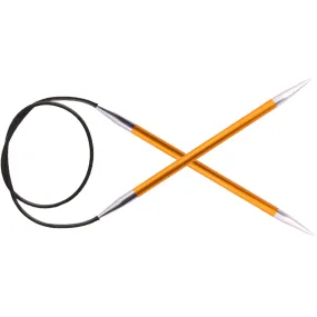 KnitPro Zing Fixed Circular Needles - US 1 (2.25mm) - 24" Amber
