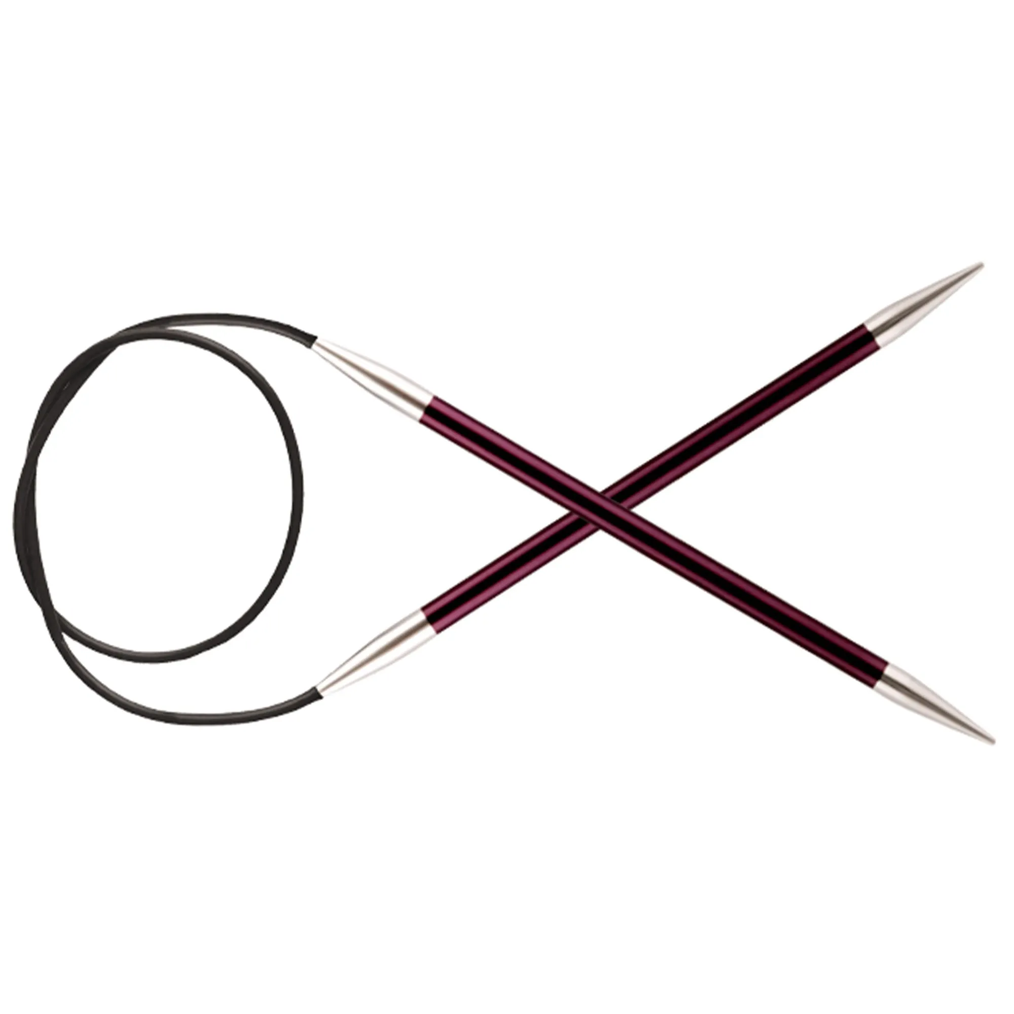 KnitPro Zing Fixed Circular Needles - US 10 (6.0mm) - 40" Purple Velvet