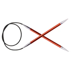KnitPro Zing Fixed Circular Needles - US 1.5 (2.5mm) - 16" Garnet