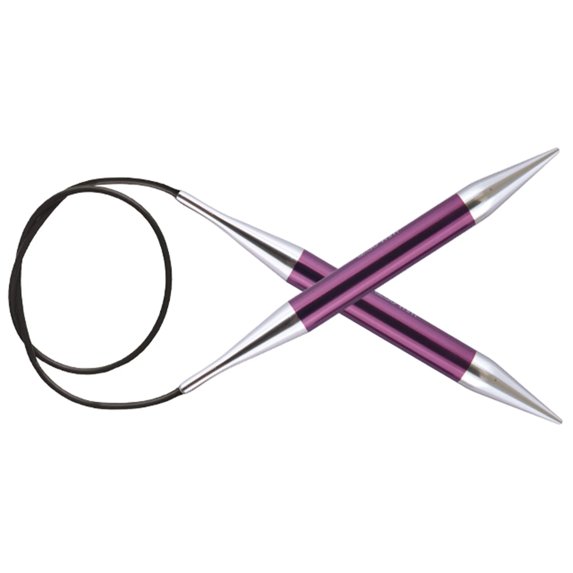 KnitPro Zing Fixed Circular Needles - US 17 (12.0mm) - 47" Purple Velvet