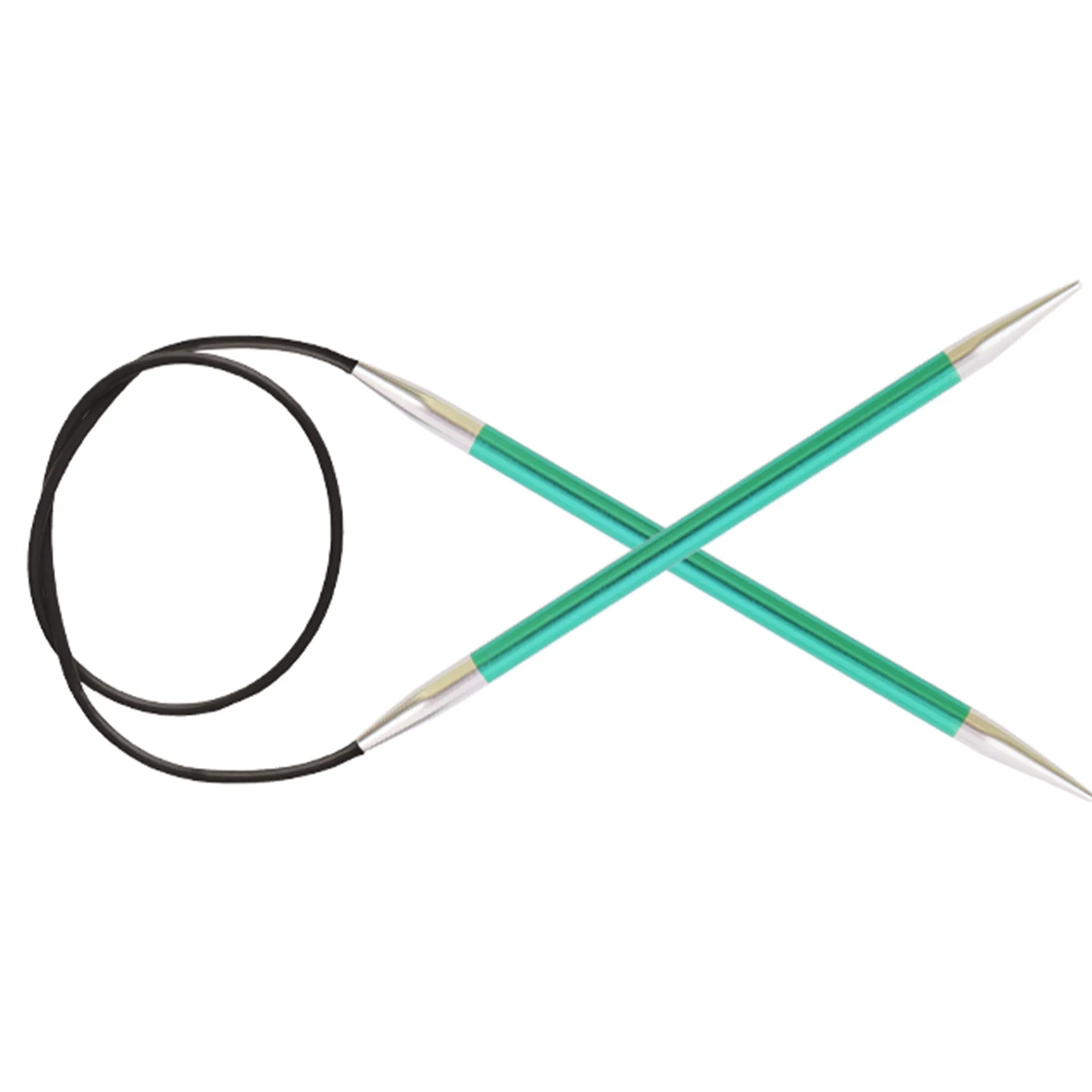 KnitPro Zing Fixed Circular Needles - US 3 (3.25mm) - 24" Emerald