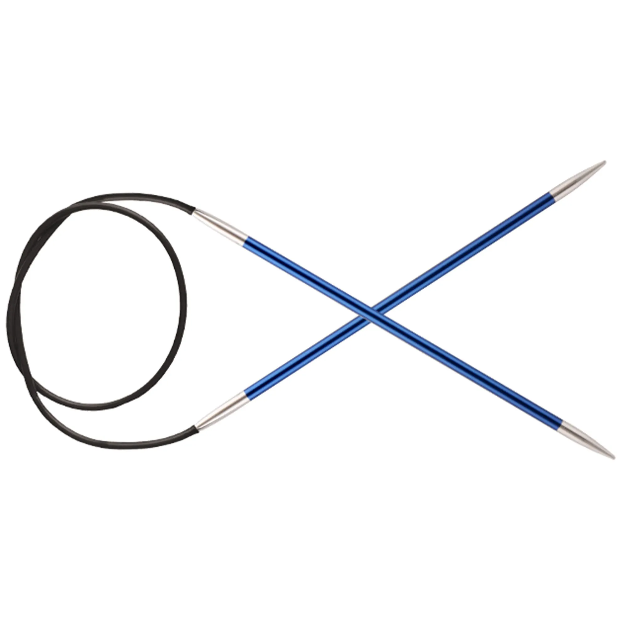 KnitPro Zing Fixed Circular Needles - US 6 (4.0mm) - 24" Sapphire