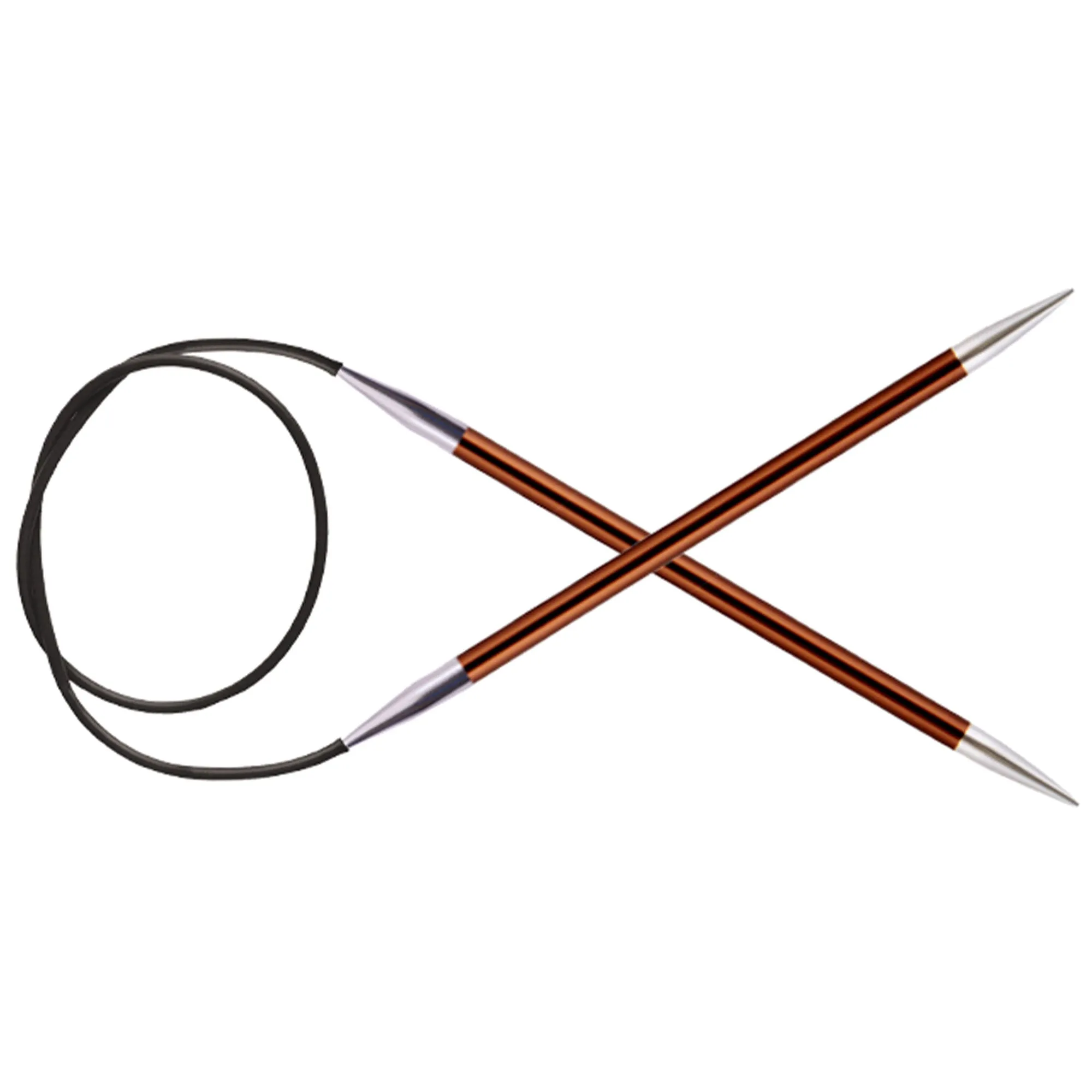 KnitPro Zing Fixed Circular Needles - US 9 (5.5mm) - 32" Sienna