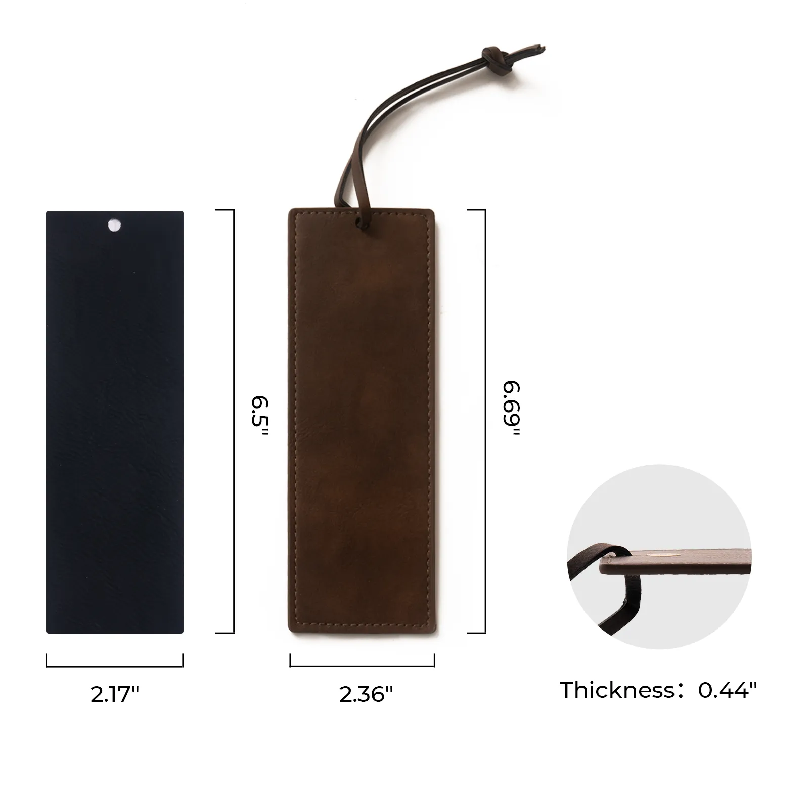 Laserable PU Patch Bookmarks Black&Brown (4pcs)