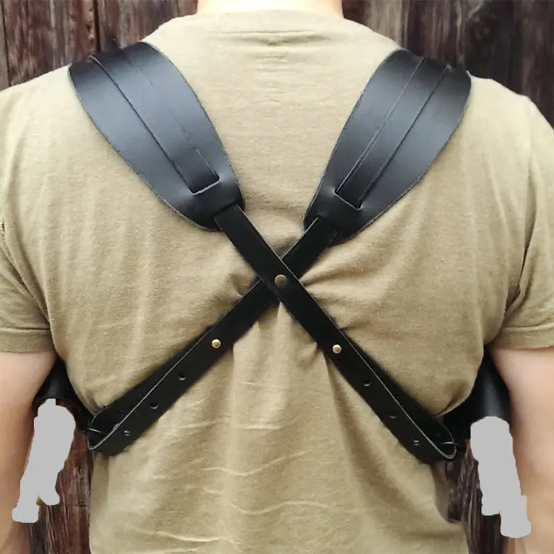 Leather Shoulder Holster For Men Women Retro Costume Theatre Prop