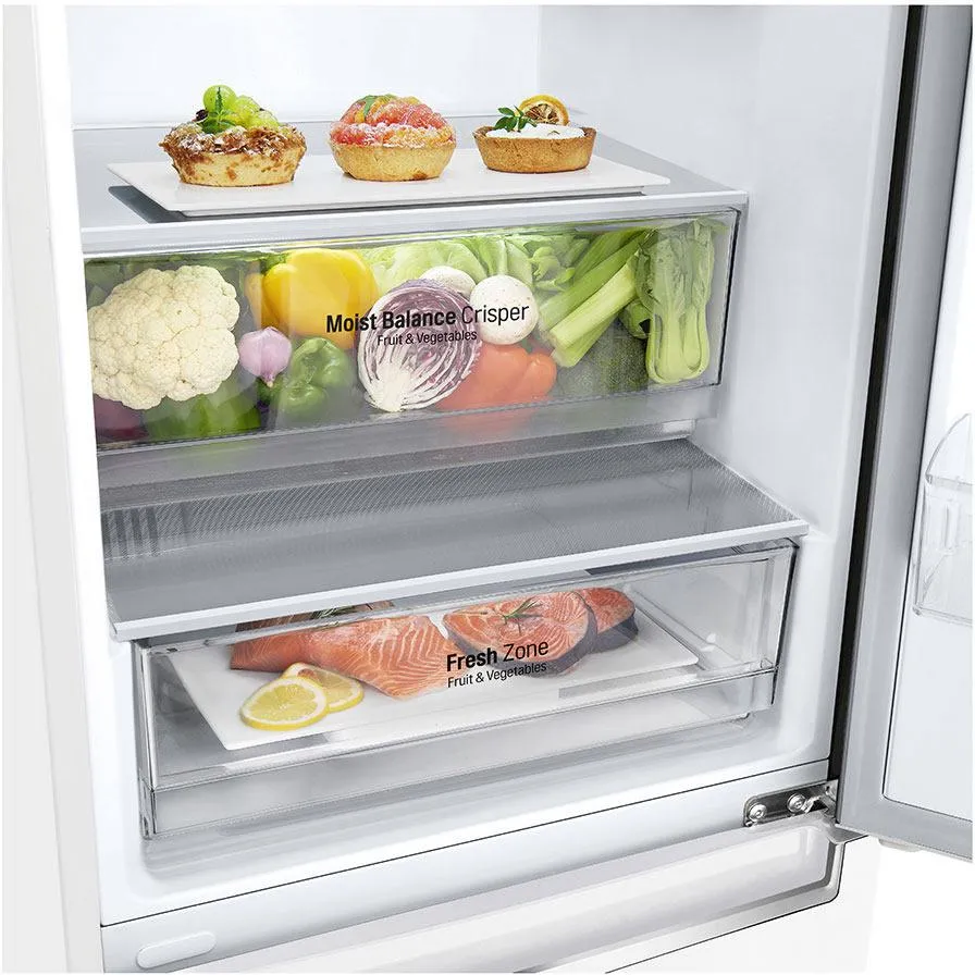 LG 24-inch, 12 cu.ft. Counter-Depth Bottom-Freezer Refrigerator with Multi-Air Flow System LBNC12231W