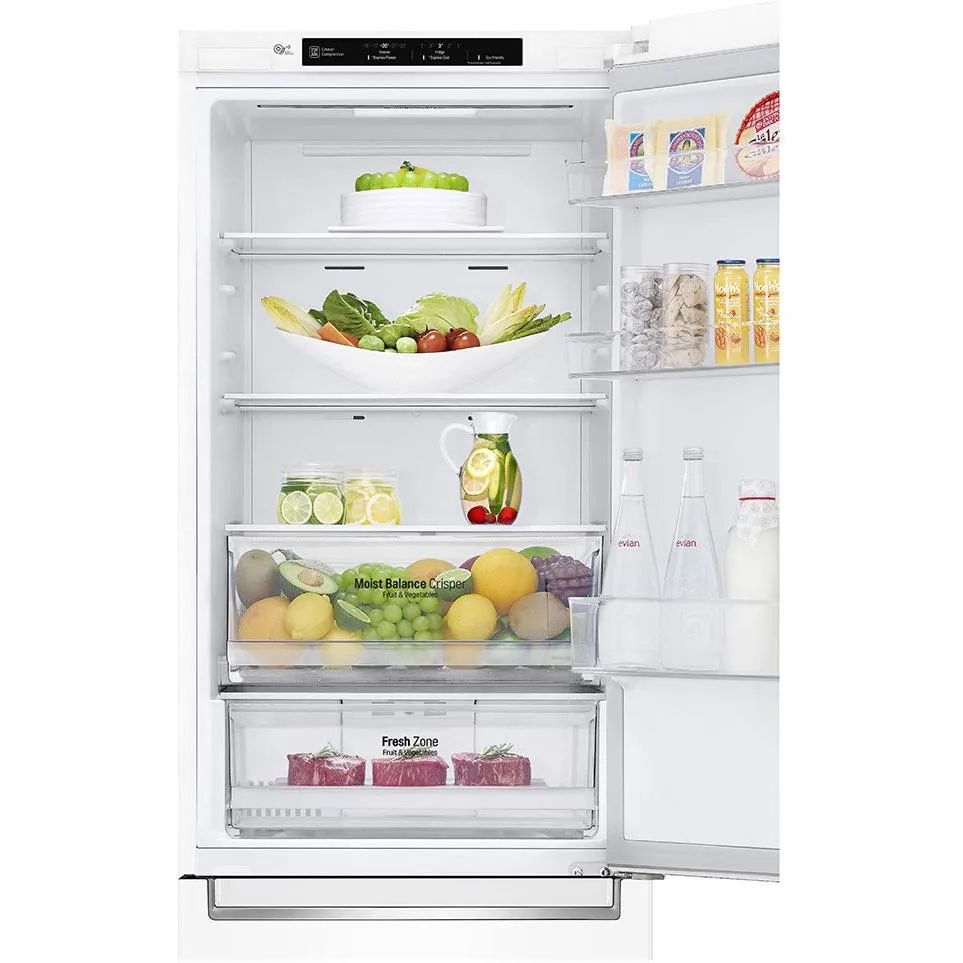 LG 24-inch, 12 cu.ft. Counter-Depth Bottom-Freezer Refrigerator with Multi-Air Flow System LBNC12231W