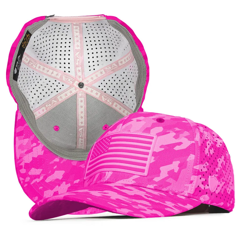 Limited Edition Performance Snapback | Pink Battle | Geo-Camo | Bright Pink