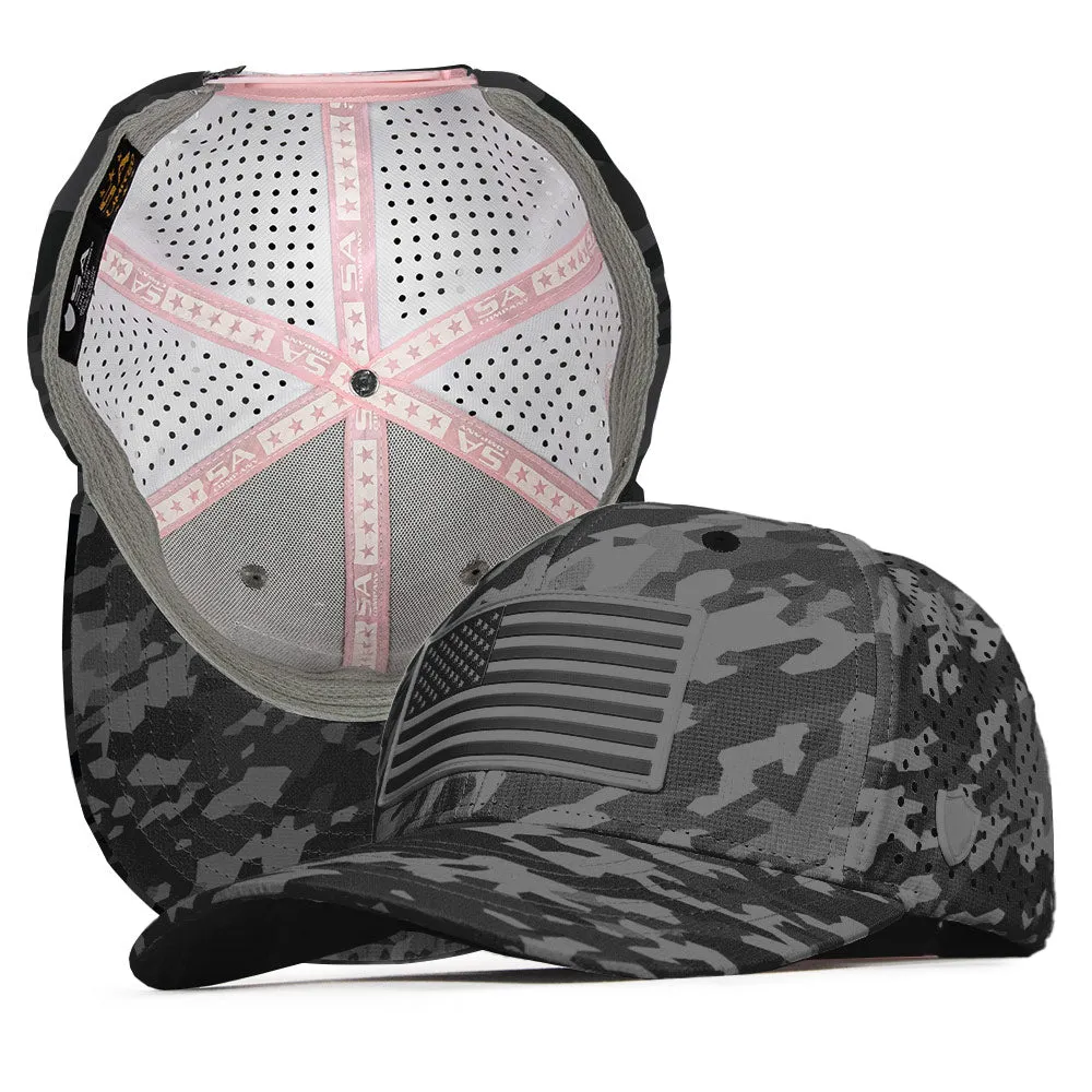 Limited Edition Performance Snapback | Pink Battle | Geo-Camo | Grey PreOrder