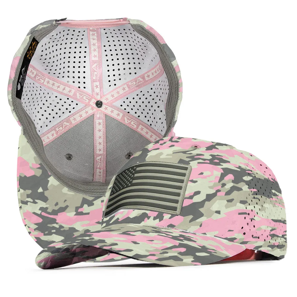 Limited Edition Performance Snapback | Pink Battle | Geo-Camo | Light Pink - PreOrder