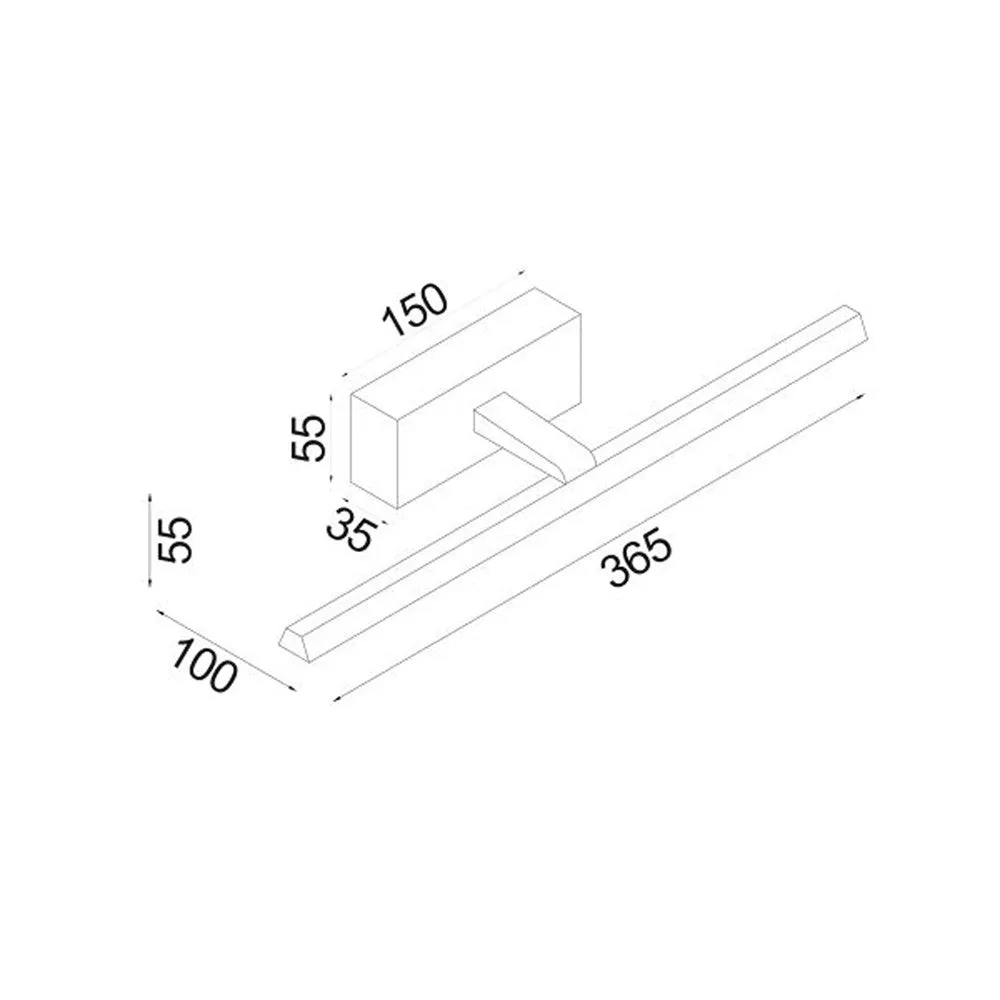 Lineal LED Vanity Light CCT Small 8w White, Black, Chrome