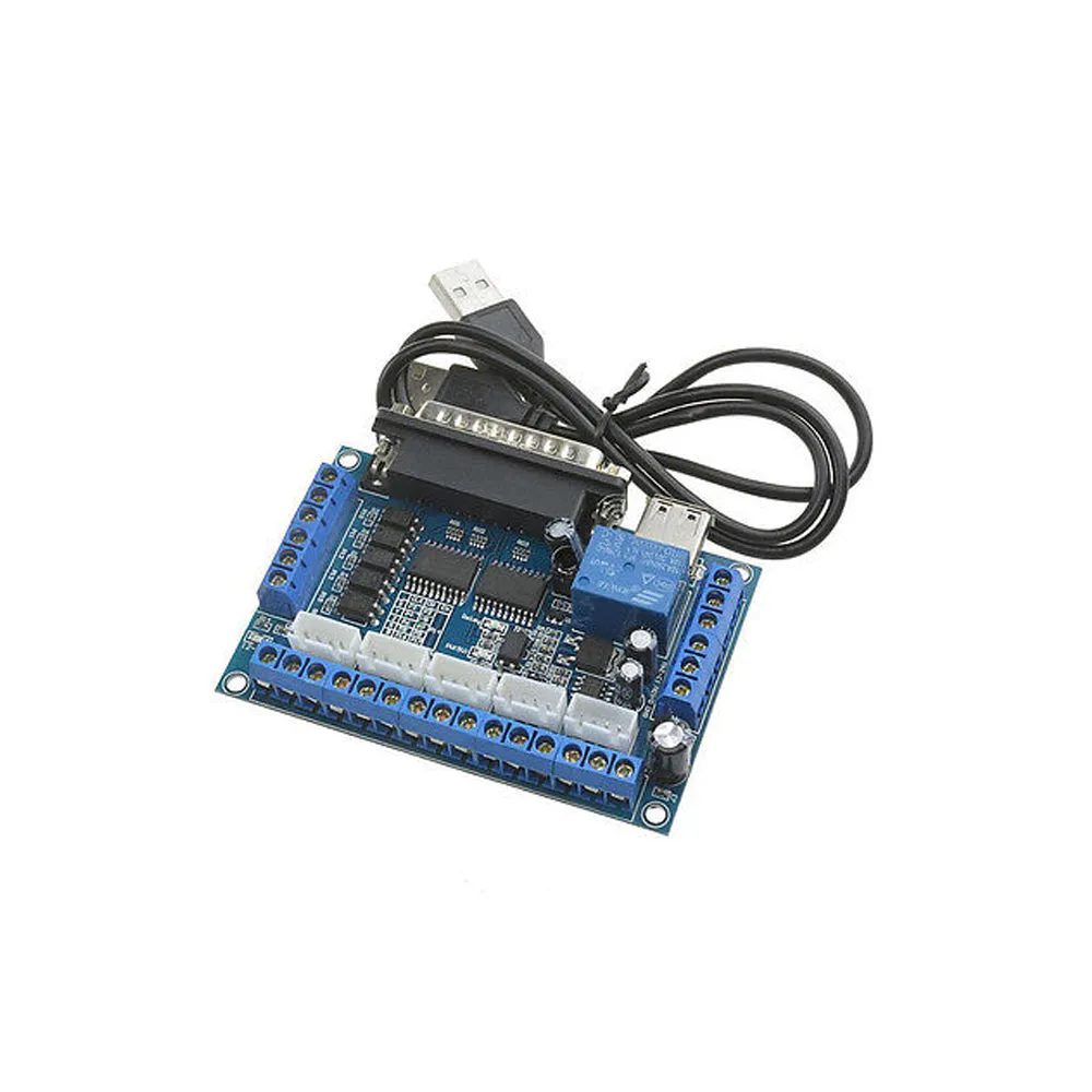 MACH3 Interface Board CNC 5 Axis with Optocoupler for Stepper Motor Driver with male to male USB Cable