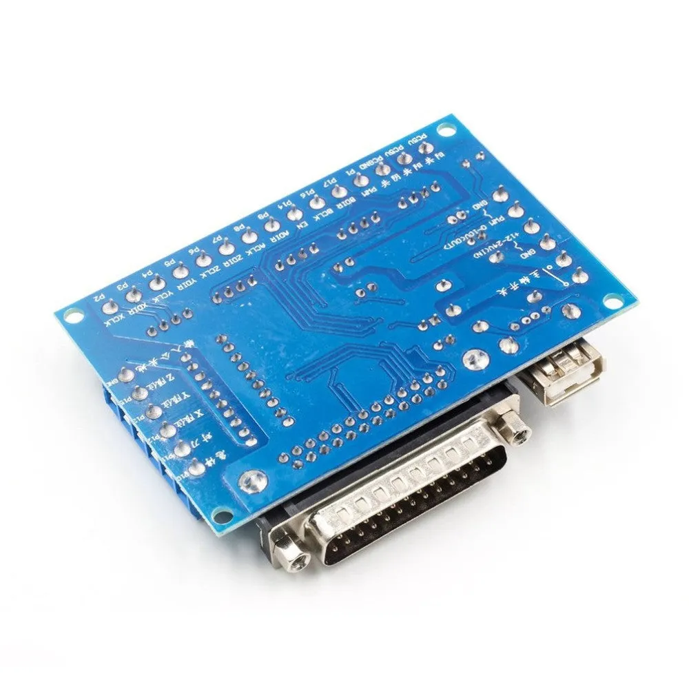 MACH3 Interface Board CNC 5 Axis with Optocoupler for Stepper Motor Driver with male to male USB Cable