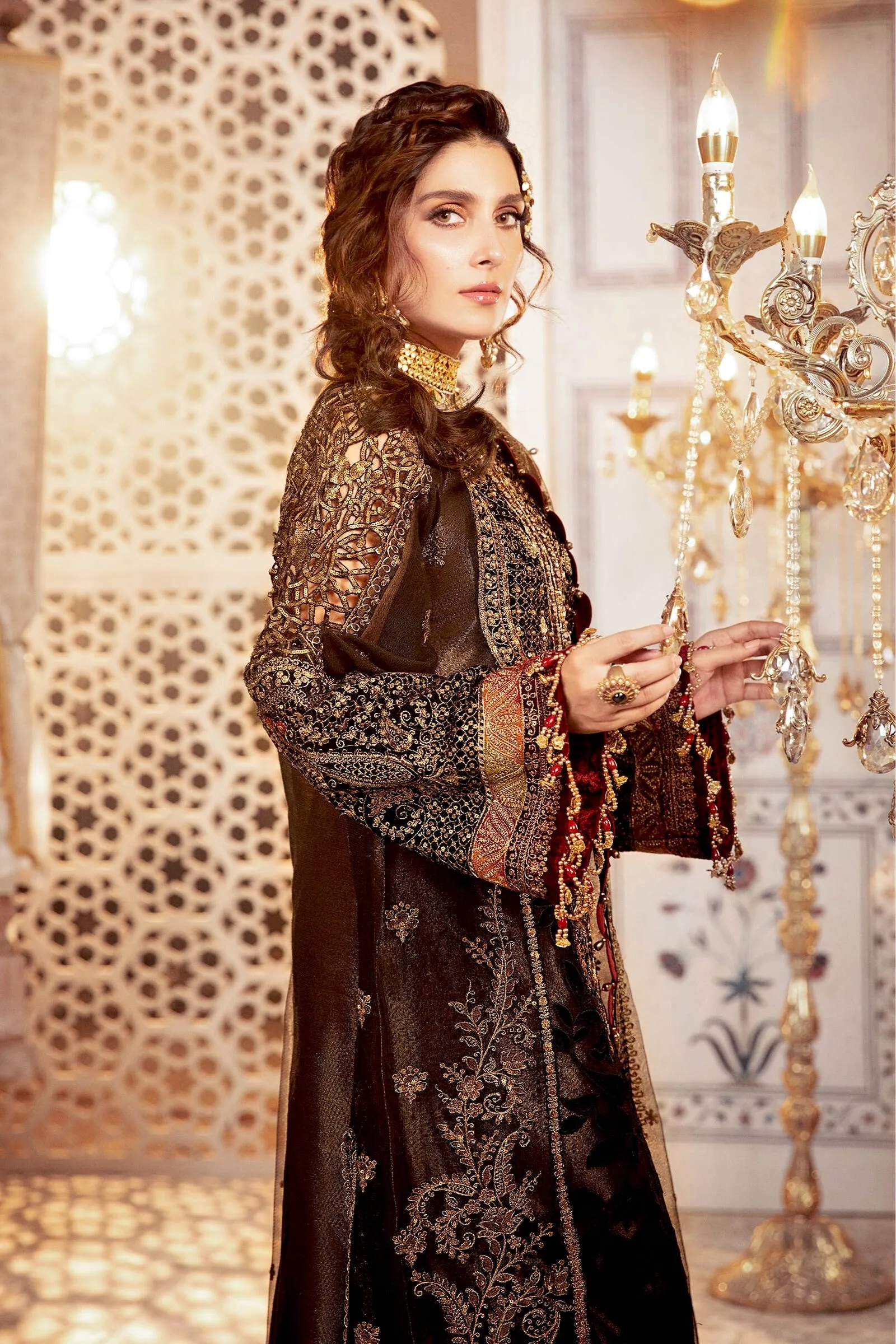 MARIA.B. MBroidered Wedding Collection – Black and burnt gold (BD-2301)