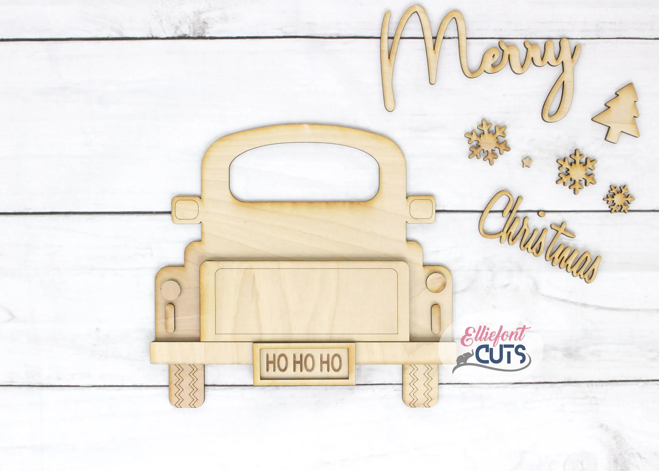 Merry Christmas DIY Wood Truck Kit