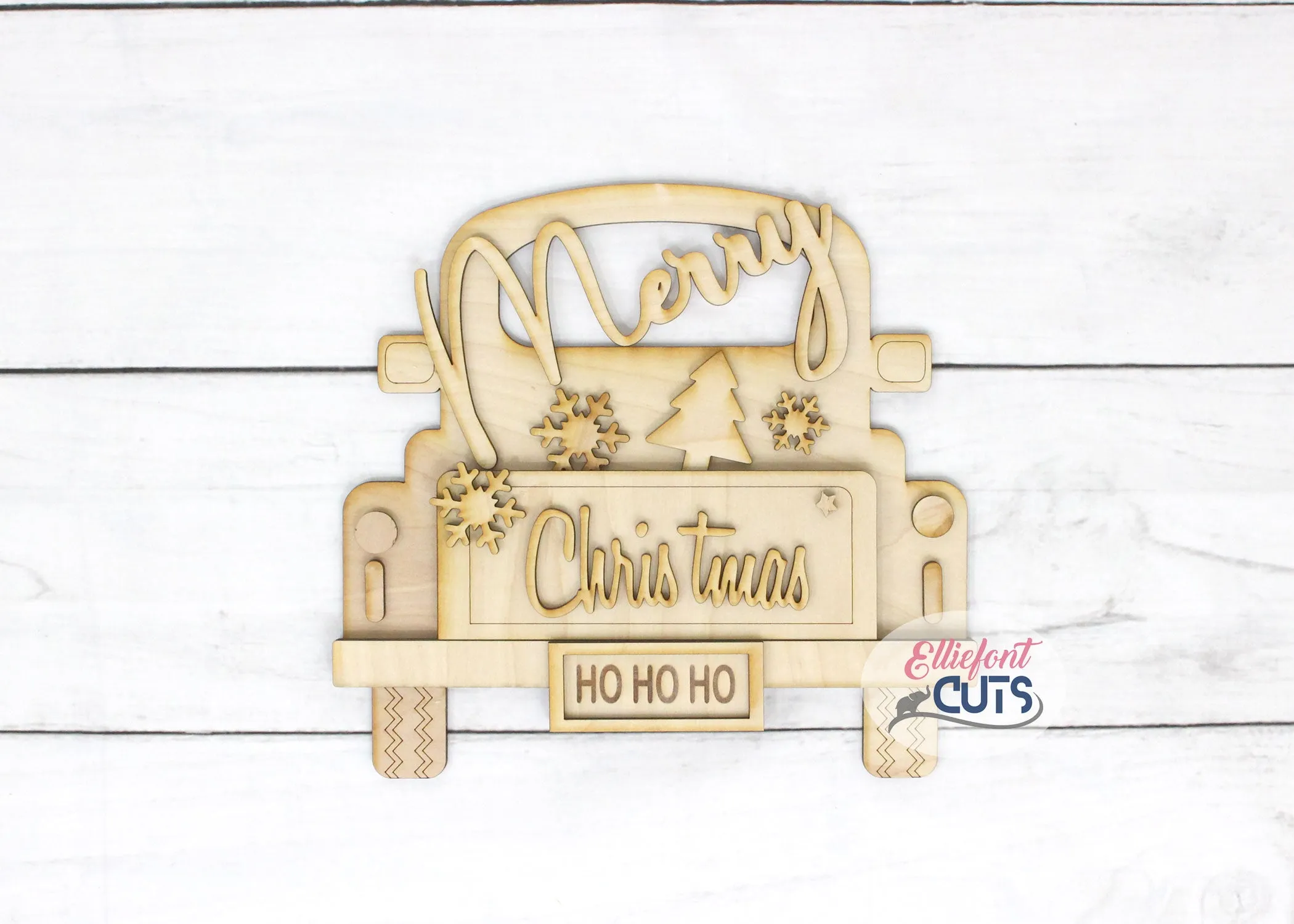 Merry Christmas DIY Wood Truck Kit