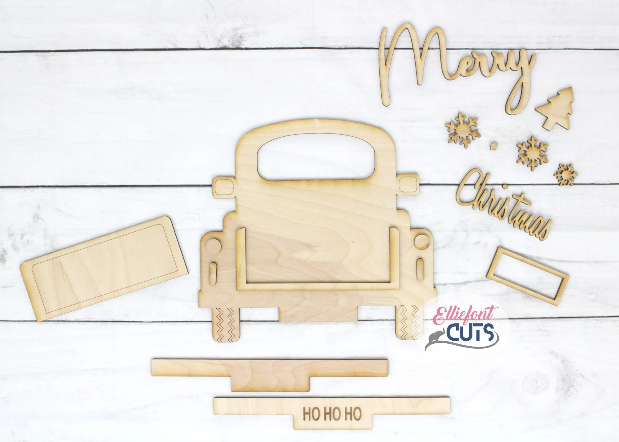 Merry Christmas DIY Wood Truck Kit