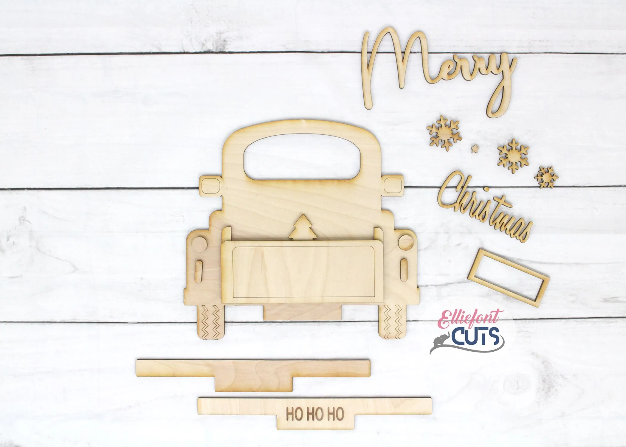 Merry Christmas DIY Wood Truck Kit