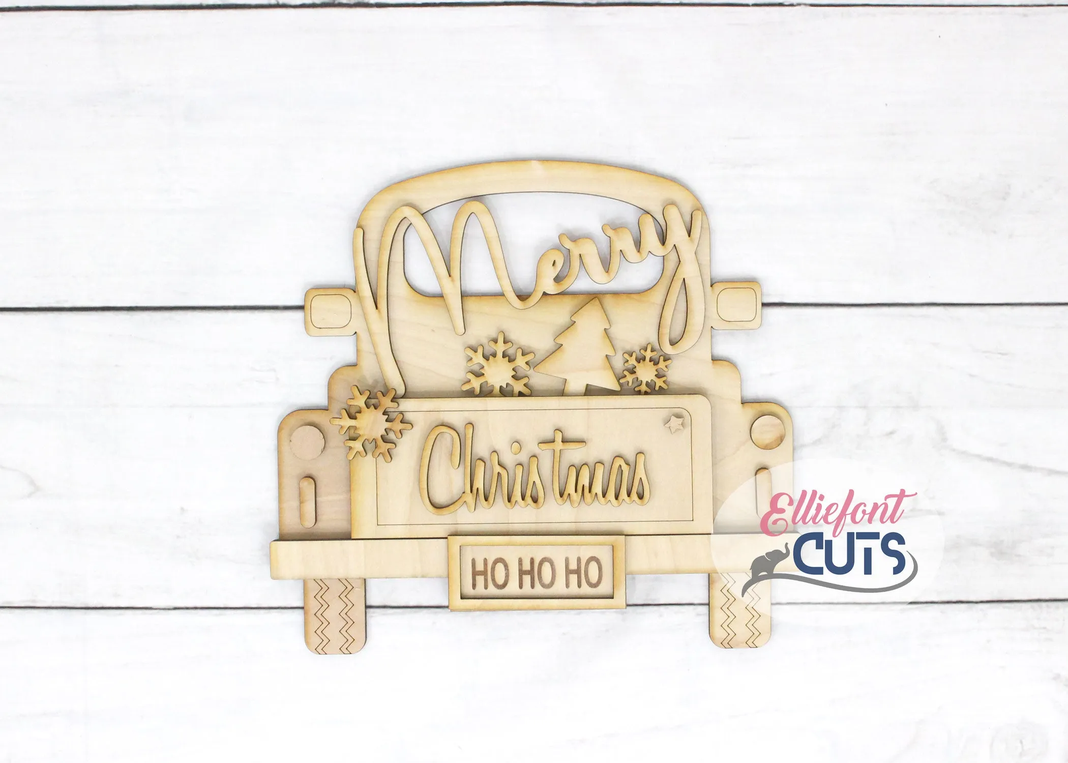 Merry Christmas DIY Wood Truck Kit