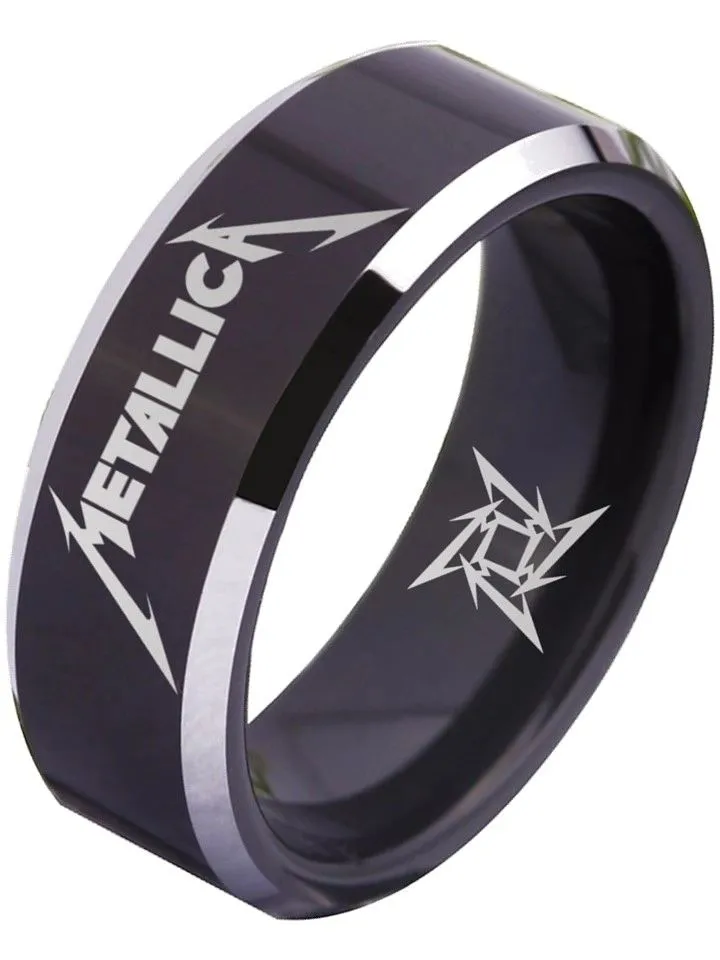 Metallica Ring Black Ring Tungsten Ring Hard Metal #metallica