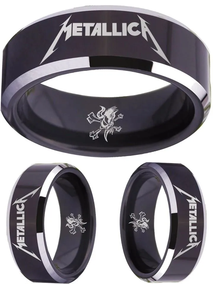 Metallica Ring Black Ring Tungsten Ring Hard Metal #metallica
