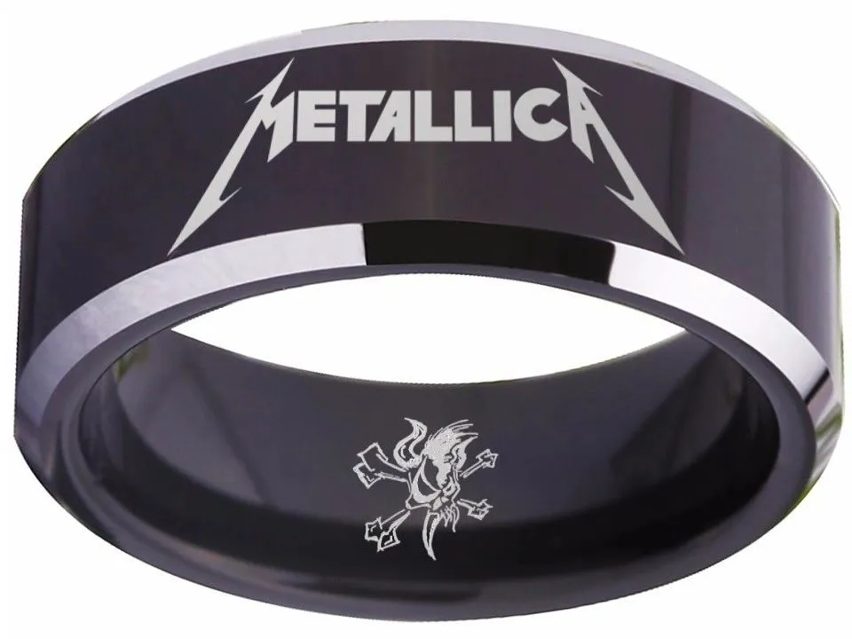 Metallica Ring Black Ring Tungsten Ring Hard Metal #metallica