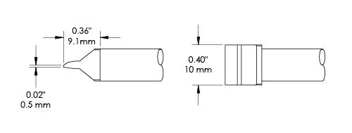 Metcal CCV-BL100 Blade Solder Rework Tip, 10 x 9.1mm