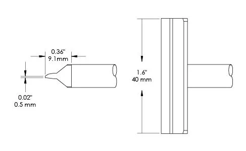 Metcal CCV-BL400 Blade Solder Rework Tip, 40 x 9.1mm