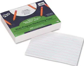 Multi-Program Handwriting Paper' 1/2" Long Rule' 10-1/2 X 8' White' 500 Shts/Pk