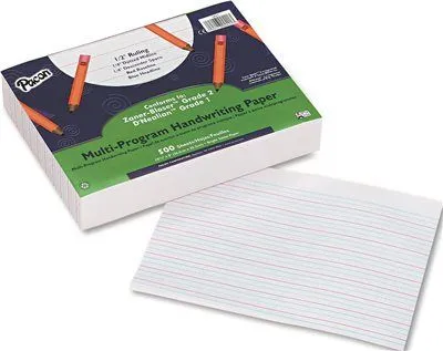 Multi-Program Handwriting Paper' 1/2" Long Rule' 10-1/2 X 8' White' 500 Shts/Pk