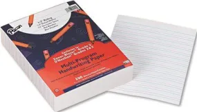 Multi-Program Handwriting Paper' 1/2" Short Rule' 10-1/2 X 8' White' 500 Shts/Pk