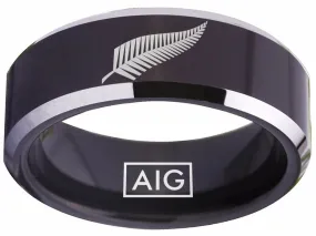 New Zealand All Blacks Ring Black Ring Tungsten Rugby #allblacks