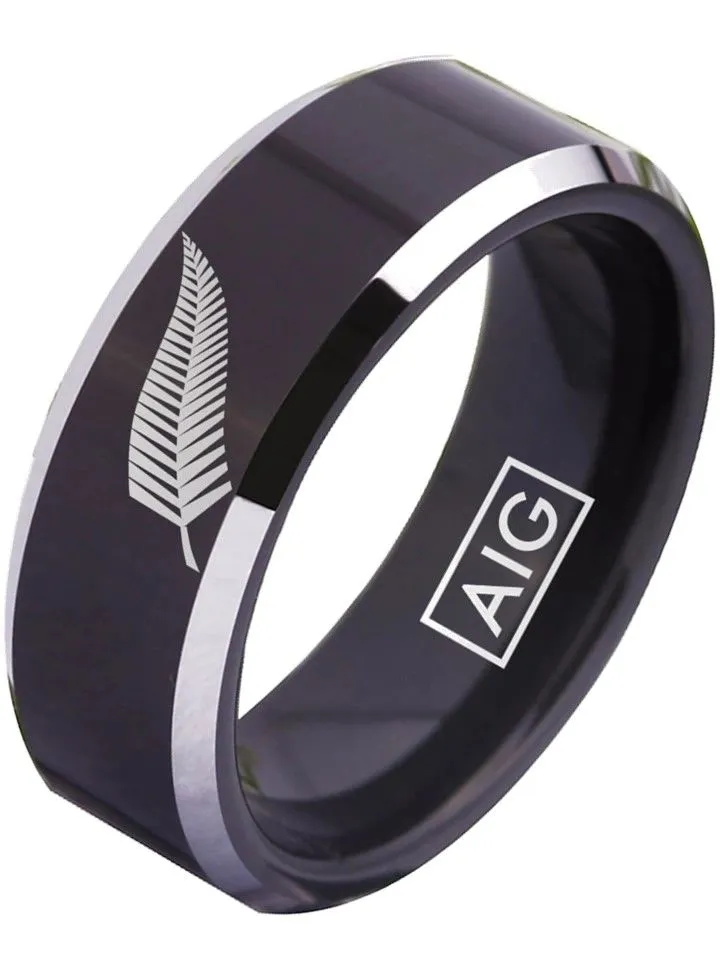 New Zealand All Blacks Ring Black Ring Tungsten Rugby #allblacks