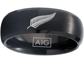 New Zealand All Blacks Ring Matte Black Ring Tungsten Rugby #allblacks