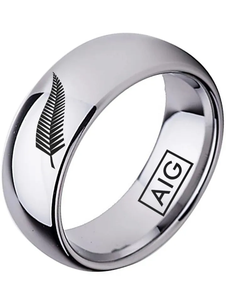 New Zealand All Blacks Ring Silver Ring Tungsten Rugby #allblacks #rugby