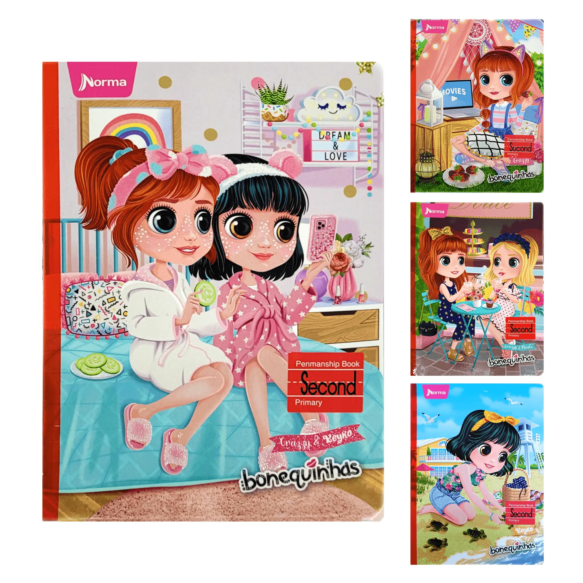 Norma Bonequinhas & Antonia Calligraphy Notebooks -Second Grade