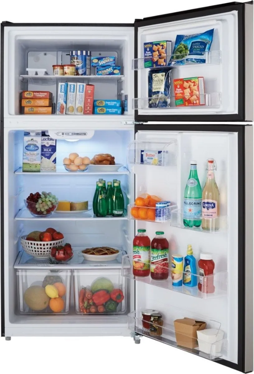 NS-RTM18SS7 - REFRIGERATORS - Insignia - Top Freezer - Stainless Steel - Open Box