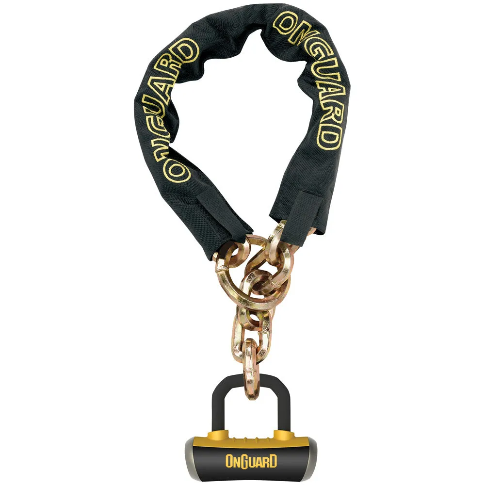 OnGuard Mastiff Chain w/ Boxer U-Lock Blk/Yel 6 Ft | 8019L