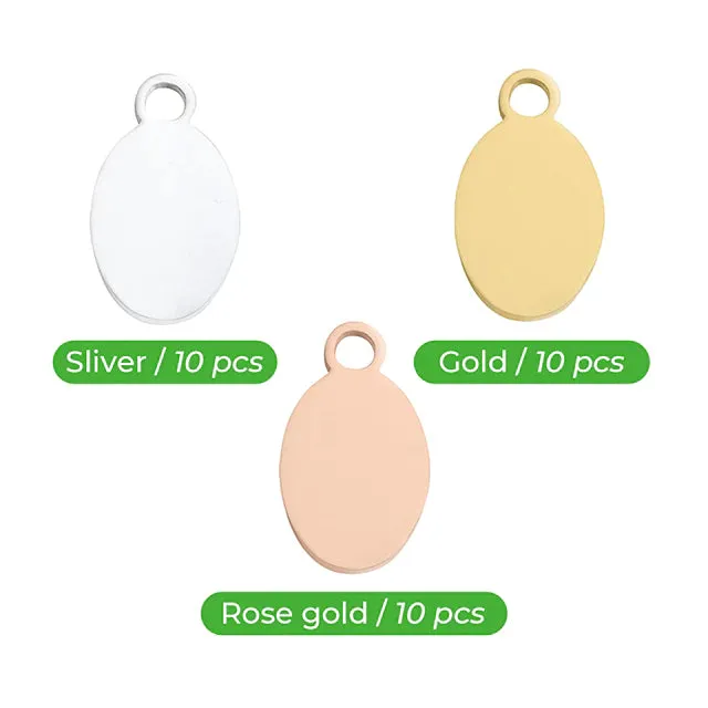 Oval Pendant Electroplated Multicolor Pendant (30pcs)
